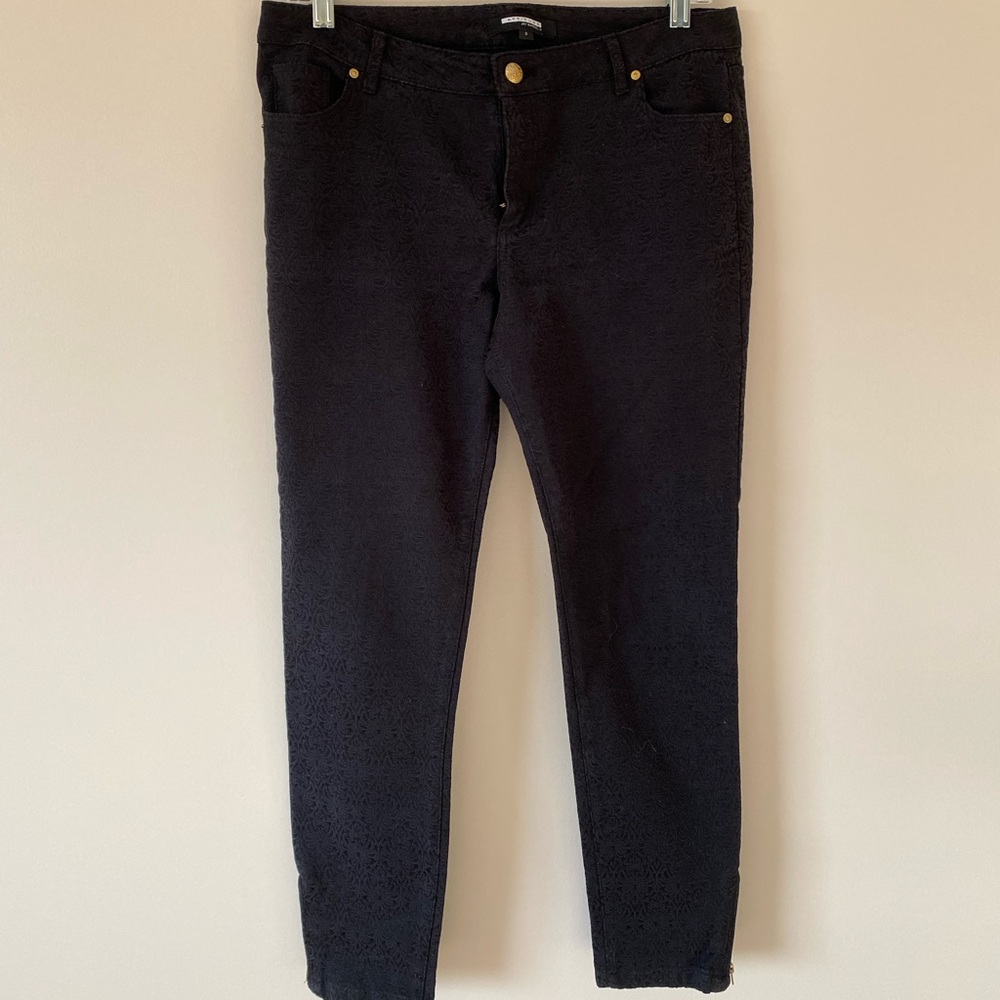 Black patterned Vintage Inspired Pants